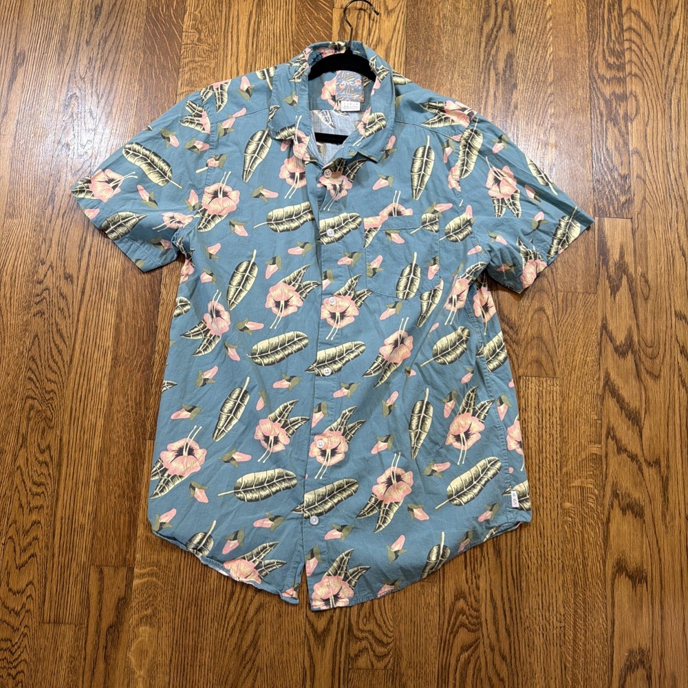 RVCA Mens Luke Pelletier Special Edition Hawaiian Shirt - Blue Floral, Size LG